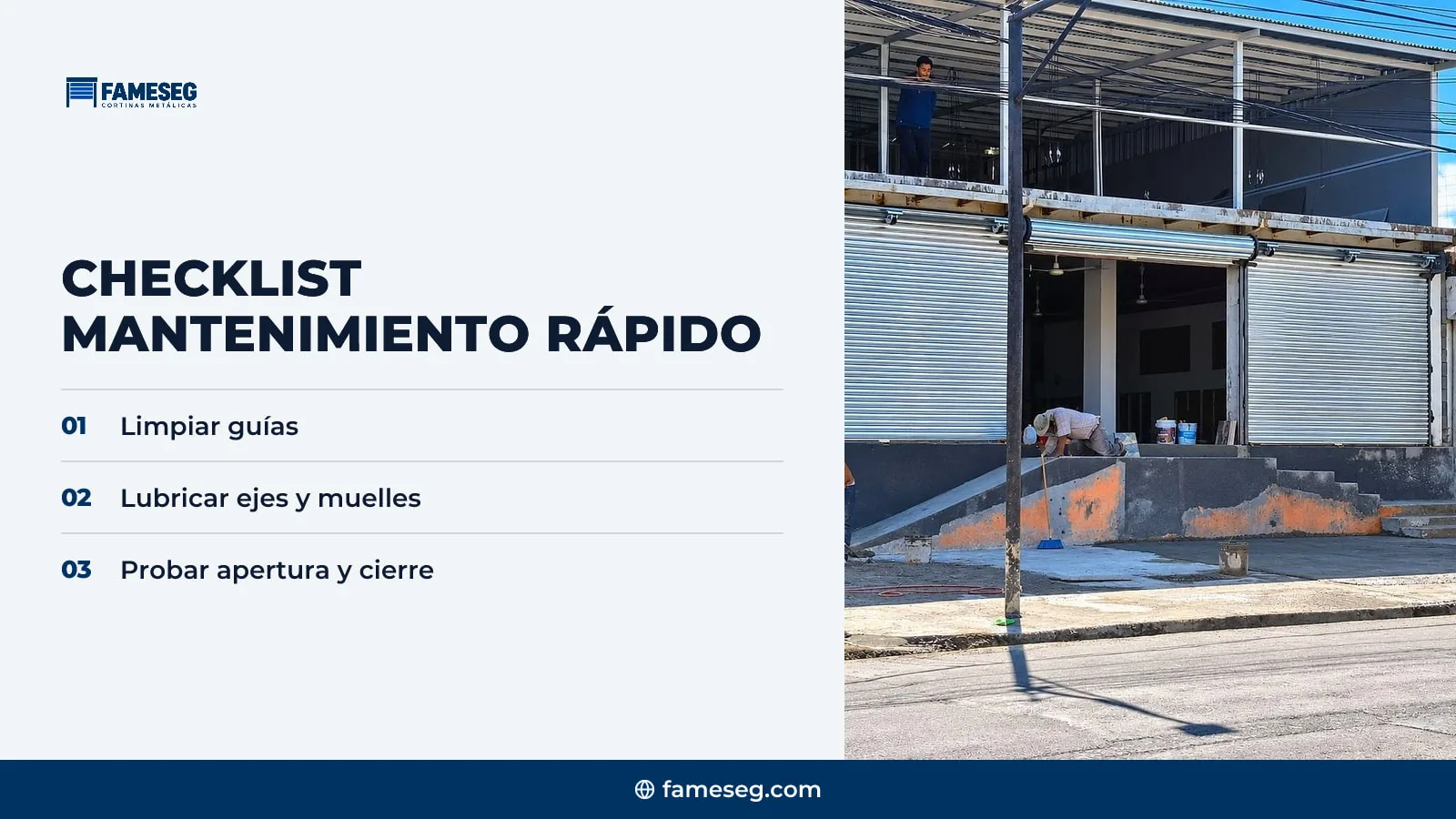 Mantenimiento preventivo cortinas metálicas